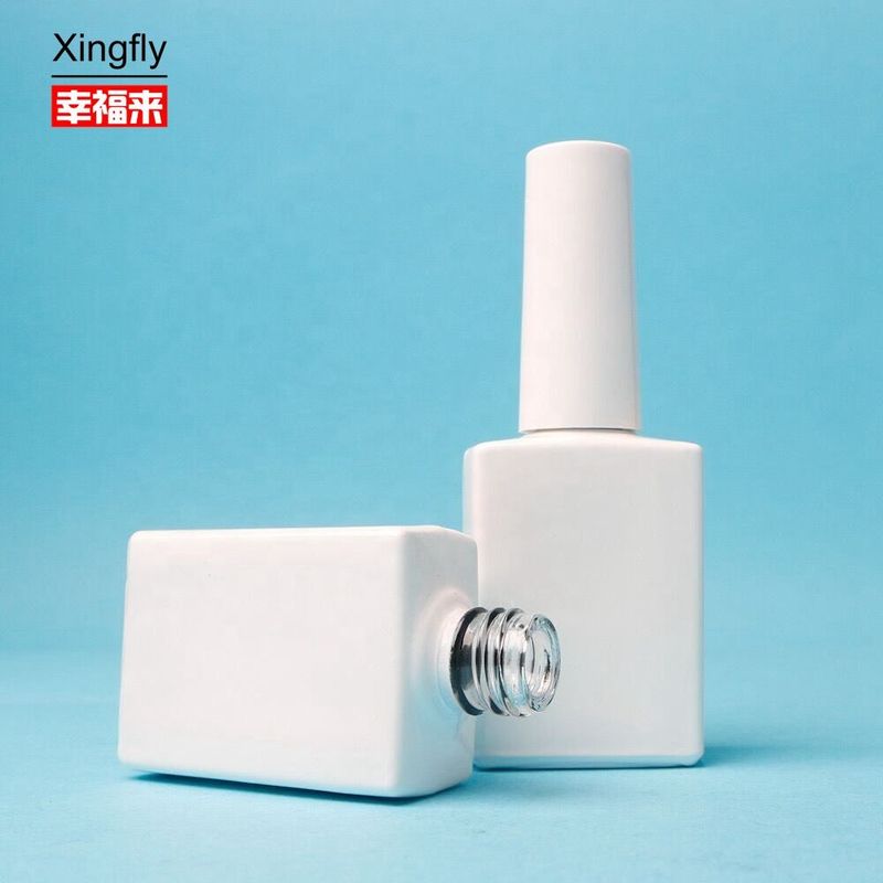 15 ml κενό μπουκάλι γυαλί νυχιών Gel γυαλί με λευκή βούρτσα κενό μπουκάλι γυαλί νυχιών