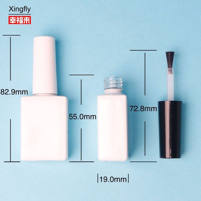 15 ml κενό μπουκάλι γυαλί νυχιών Gel γυαλί με λευκή βούρτσα κενό μπουκάλι γυαλί νυχιών