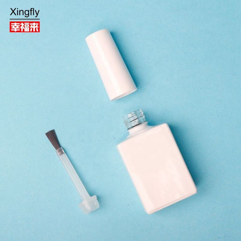 15 ml κενό μπουκάλι γυαλί νυχιών Gel γυαλί με λευκή βούρτσα κενό μπουκάλι γυαλί νυχιών