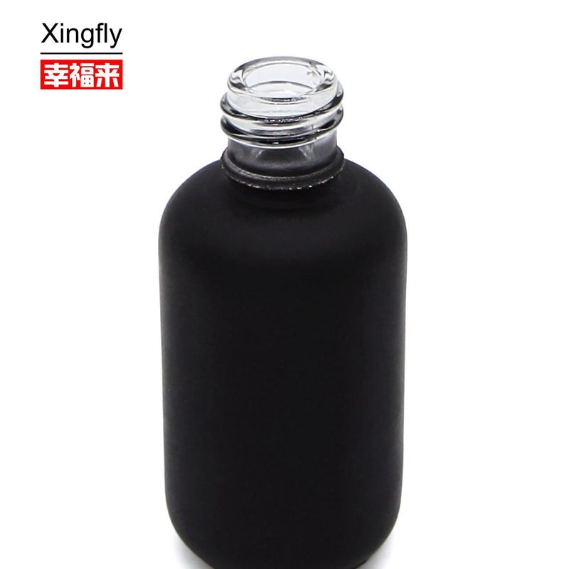 9ml Στρογγυλό Κενό Γυαλί UV Gel Νυχτερινό Λουτρό Φιαλίδας Ματ Μαύρο Με Κεπάκι Σηλίδας
