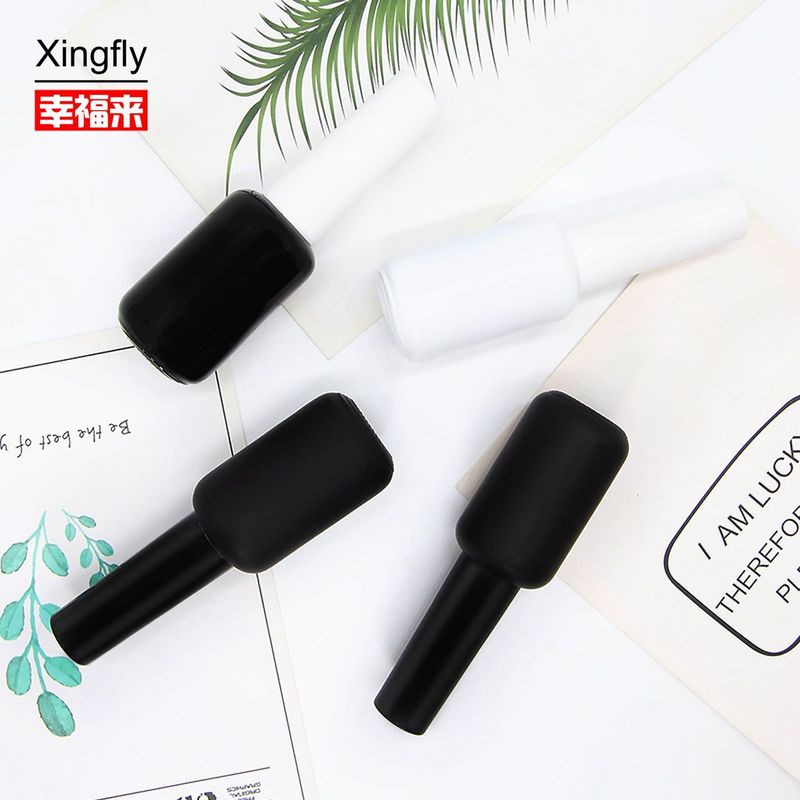9ml Στρογγυλό Κενό Γυαλί UV Gel Νυχτερινό Λουτρό Φιαλίδας Ματ Μαύρο Με Κεπάκι Σηλίδας