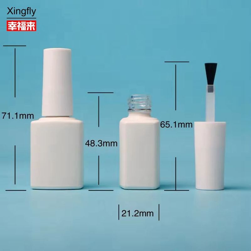 8ml γυαλί νυχιών γυάλινο μπουκάλι τετράγωνο με βούρτσα κενό τζελ UV γυαλί νυχιών μπουκάλι