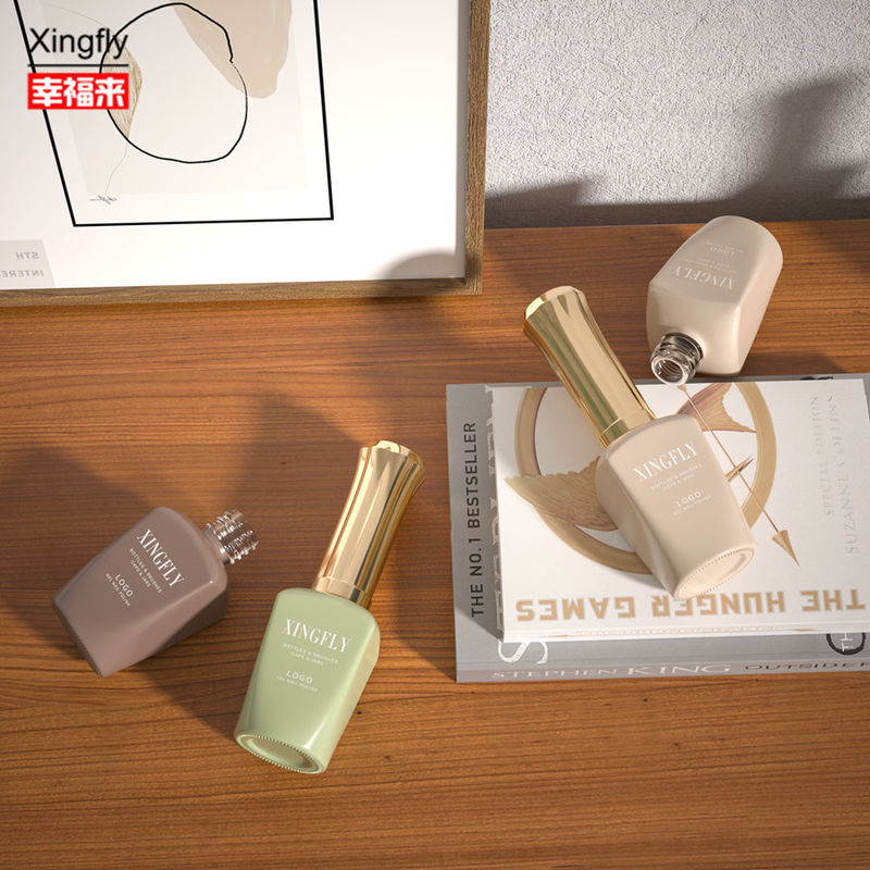 12 ml φιάλη γυαλί νυχιών Top Coat Nail Polish Cosmetic Packaging Gel γυάλινη φιάλη γυαλί νυχιών