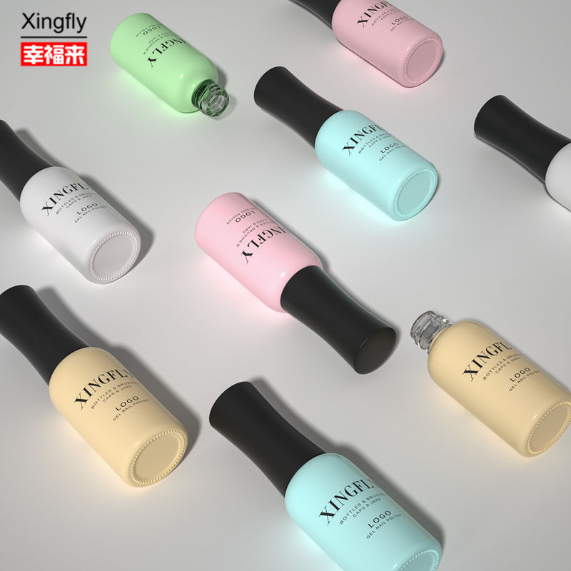 9ml Άδειο Gel Νυχιών Πολωνικό Στρογγυλό Μπουκάλι Custom LOGO Nail Reinforced Gel Glass Flask