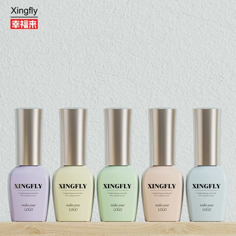 15ml Gel Nail Polish γυάλινο μπουκάλι Custom Design Άδειο για Nail Polish με κάλυμμα και βούρτσα