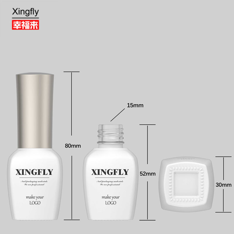 15ml Gel Nail Polish γυάλινο μπουκάλι Custom Design Άδειο για Nail Polish με κάλυμμα και βούρτσα