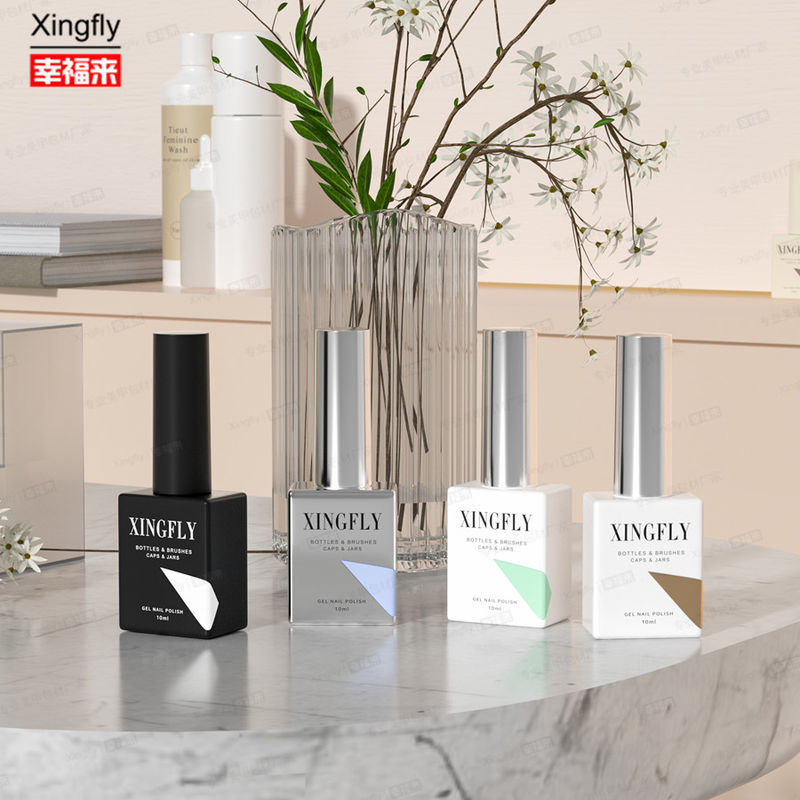 12 ml Square Gel Polish Empty Nail Varnish UV Polish Glass Flask με κάλυμμα βούρτσας