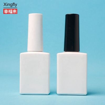 15 ml κενό μπουκάλι γυαλί νυχιών Gel γυαλί με λευκή βούρτσα κενό μπουκάλι γυαλί νυχιών