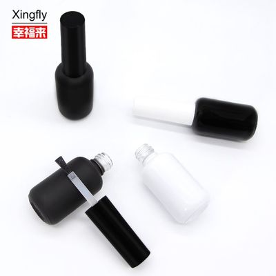 9ml Στρογγυλό Κενό Γυαλί UV Gel Νυχτερινό Λουτρό Φιαλίδας Ματ Μαύρο Με Κεπάκι Σηλίδας